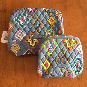 Vera Bradley cosmetic bags painted medallion